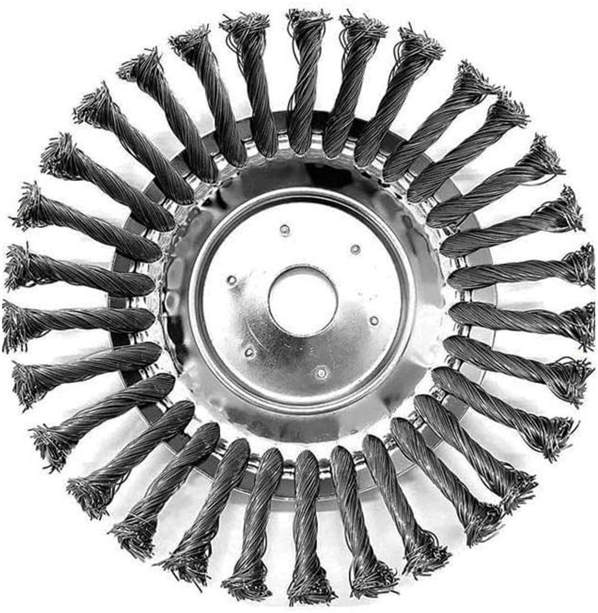 Onkruidborstel Grasmaaier - Wiedkop Staaldraad - Gazon Onderhoud - Roestbestendig Staaldraad - 20 cm - Zilver