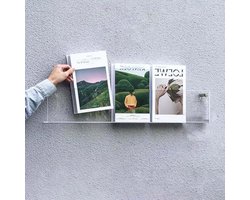 Acryl Magazine Houder - Brochure Display Stand - Informatie Weergeven - Grote Opslagruimte - 80 cm - Transparant