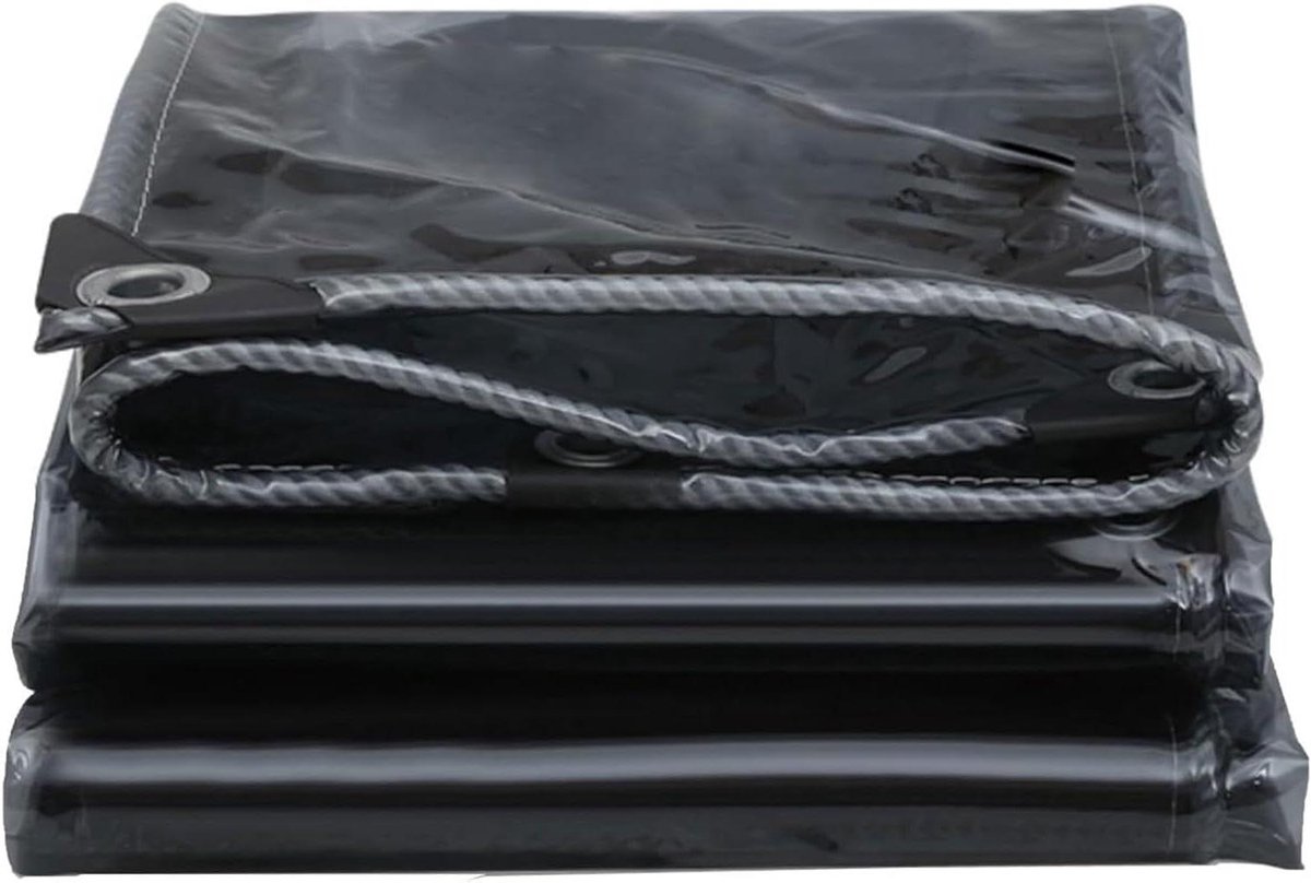 Waterdicht Zeildoek - Dekzeil PVC - Buiten Beschermen - Versterkte Rand - 1.2x1.2m - Zwart