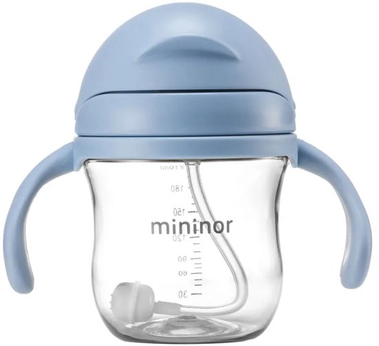 Mininor no-spill rietjesbeker - nordic sky - 220 ml - anti-lek - variabele flow van Mininor — afbeelding 3