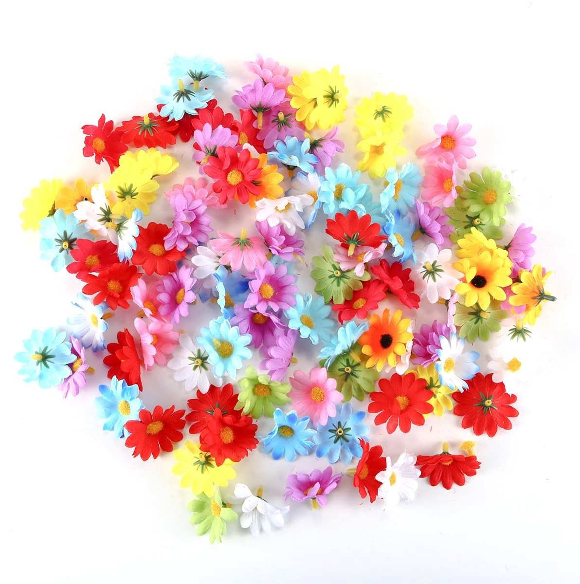 SPHProducts - Kunstmatige Margriet Bloemen - Kleurrijke Decoratie - Mini Zijde Bloemen - Perfect voor DIY Projecten - 100 Stuks - Ideaal voor Huis en T...