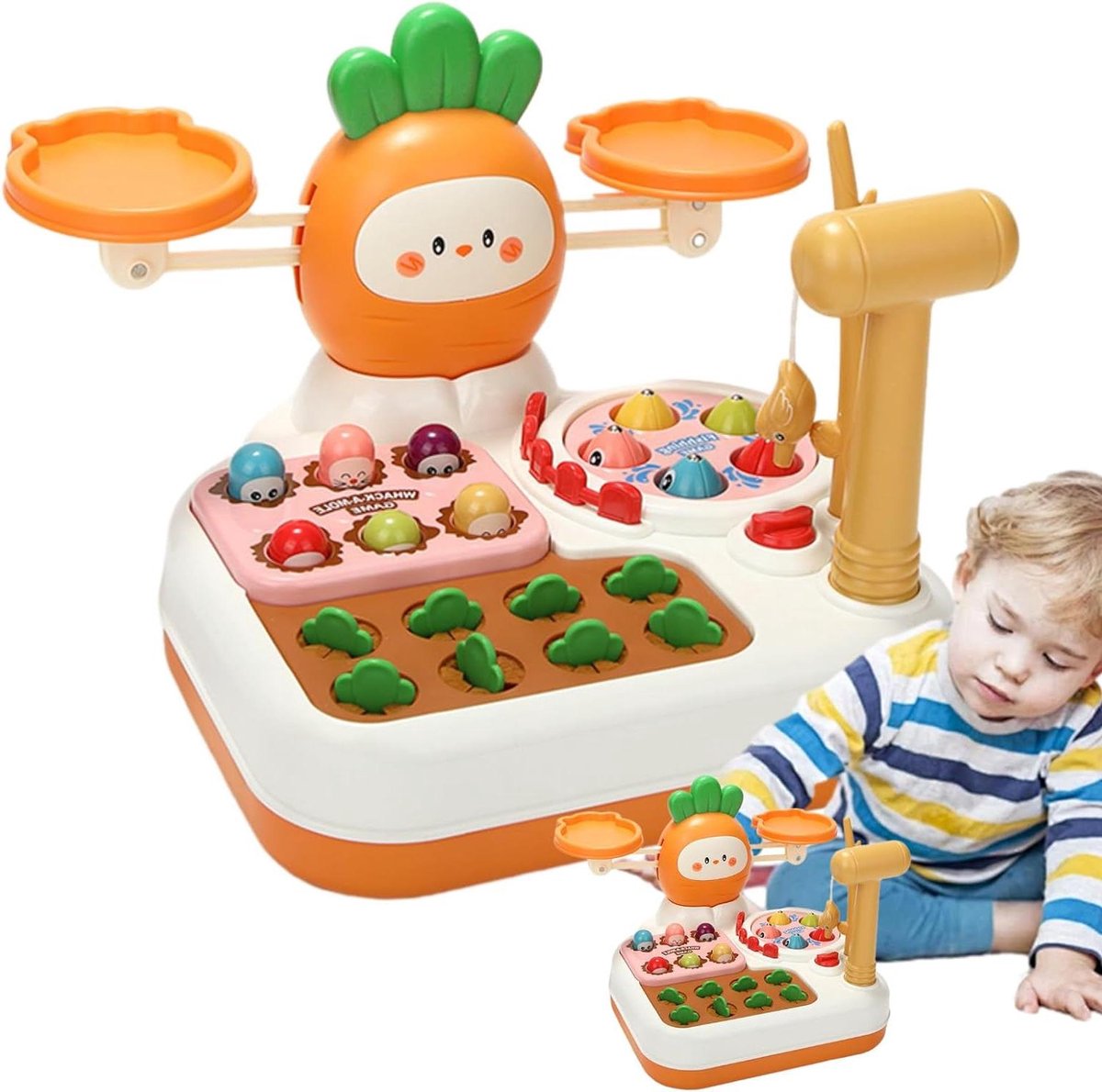 Worteloogst Speelgoed - Educatief Groentespel - Leren Tellen - Levendige Kleuren - 29 x 245 x 20 cm - Geel