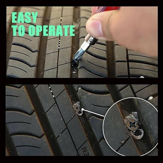 Autobanden reparatie nagels - Bandenpluggen set - Lekke banden repareren - Lossless en efficiënt - 20 stuks - Zwart van Merkloos — afbeelding 4