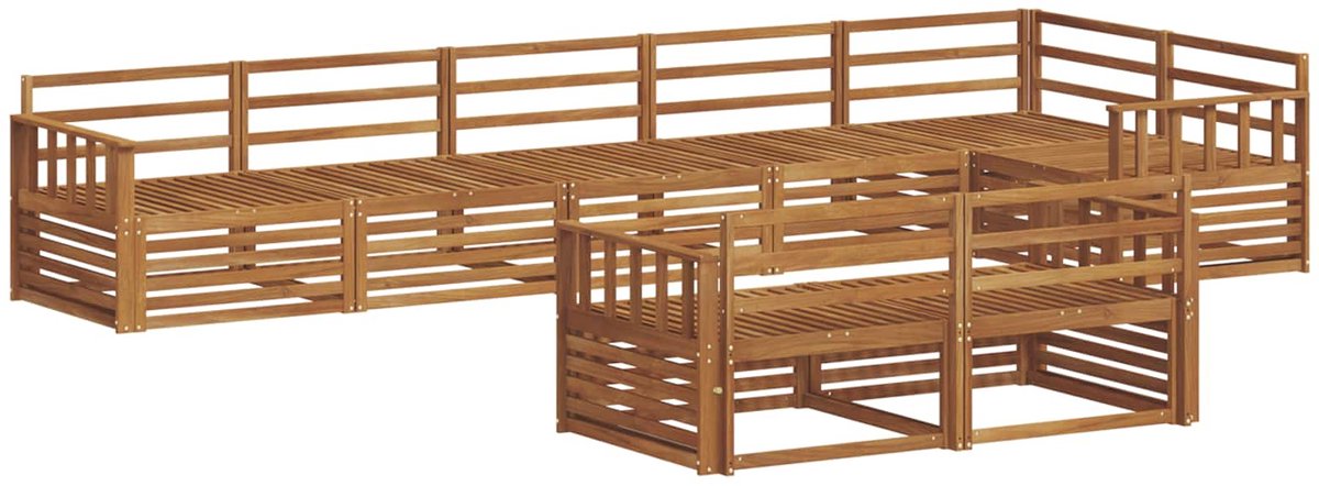 vidaXL Buiten - bank - set - 8 - st - 8-zits - Naturel - Massief - Acacia - Hout
