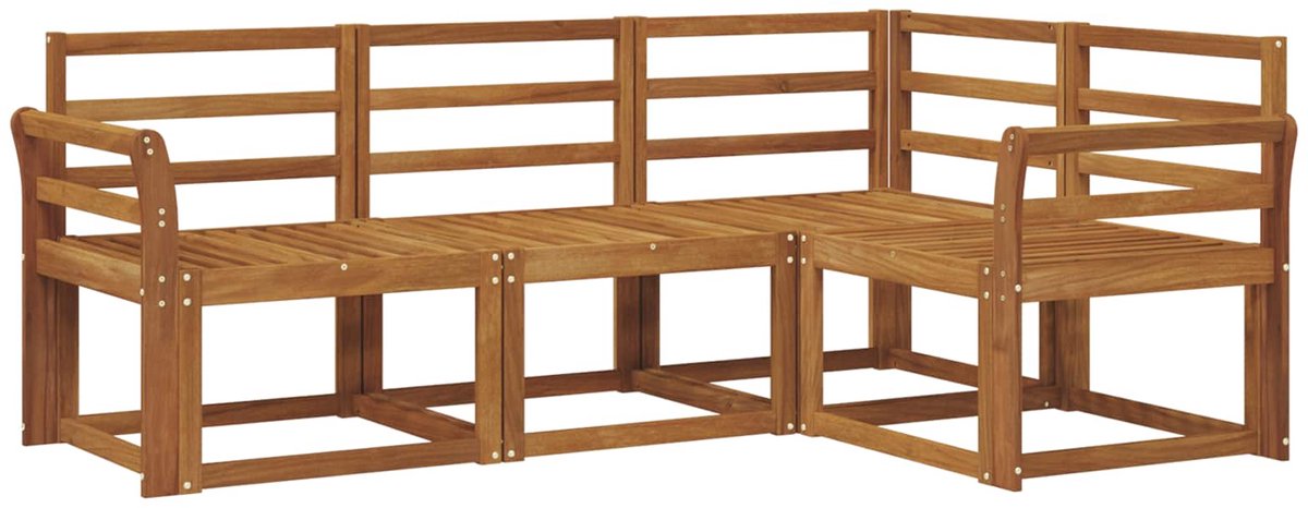 vidaXL Buiten - bank - set - 4 - st - 4-zits - Naturel - Massief - Acacia - Hout