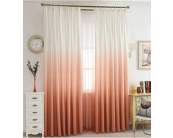 Gordijnstof Raamgordijnen - Paneelgordijnen Set - Slaapkamerdecoratie - Verduisterend Polyester - 132 x 138 cm - Oranje Rood