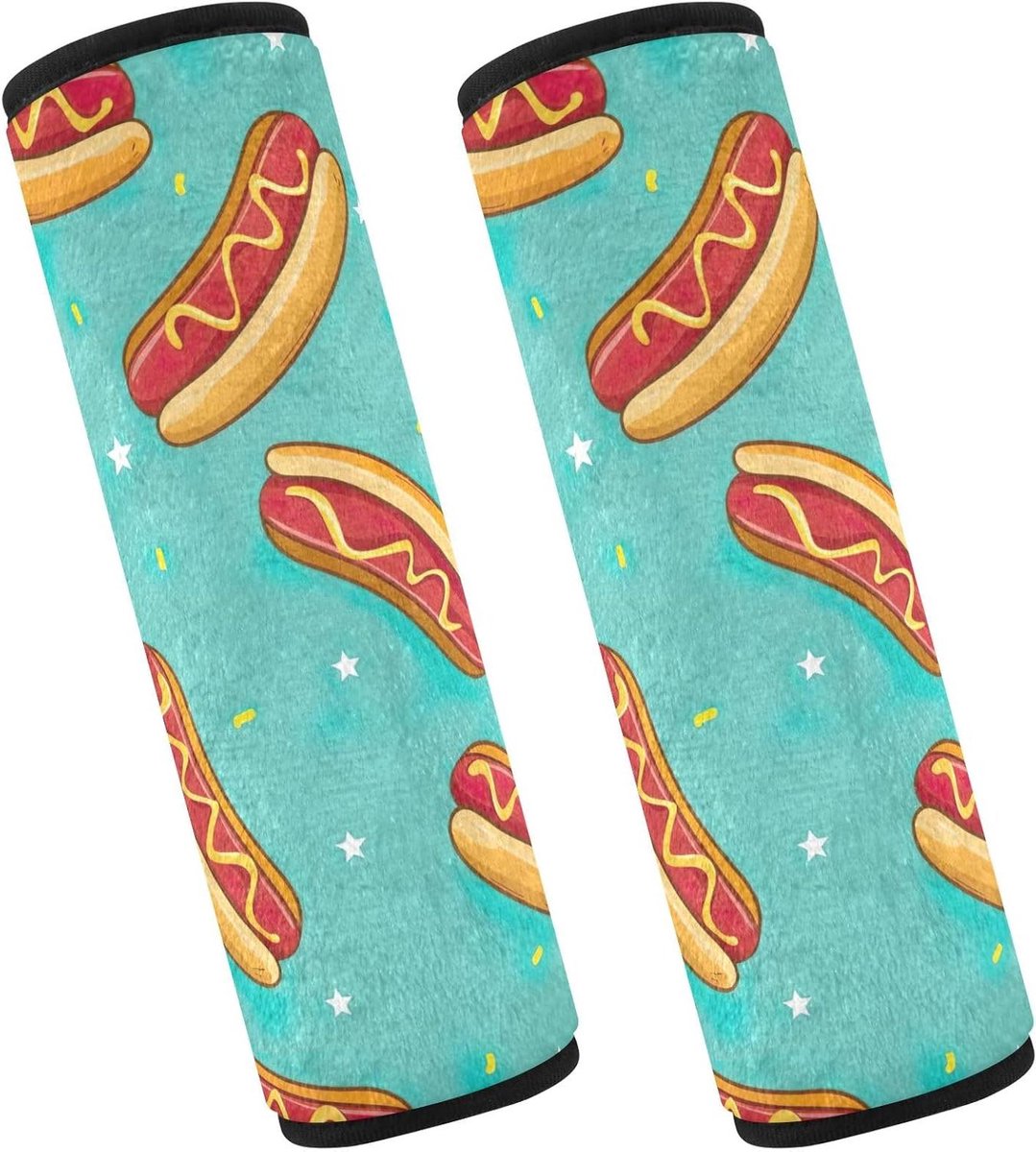 Veiligheidsgordelhoes - Gordelkussen Schouderkussen - Comfortabel Rijden - Zacht Polyester Flanel - 2 stuks - Hotdogs