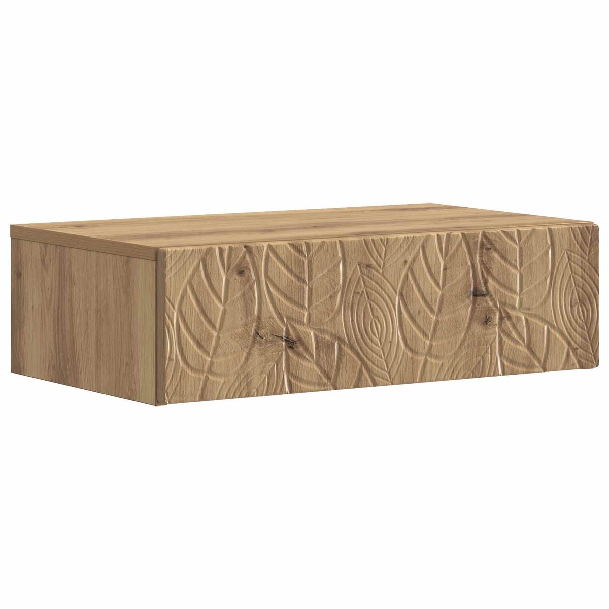 vidaXL Wandgemonteerde - Zijtafel - 59 - x - 34,5 - x - 17 - cm - Bewerkt - hout Artisanaal eiken
