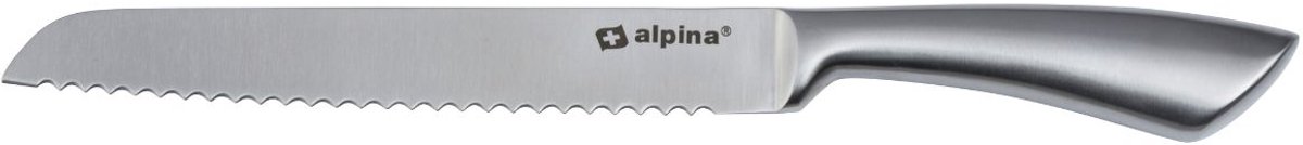 alpina Broodmes 33,5 cm - RVS Kartelmes met Ergonomisch Handvat - Gekarteld Mes voor Brood, Gebak en Meer - Vaatwasser Bestendig - Zilver — afbeelding 1