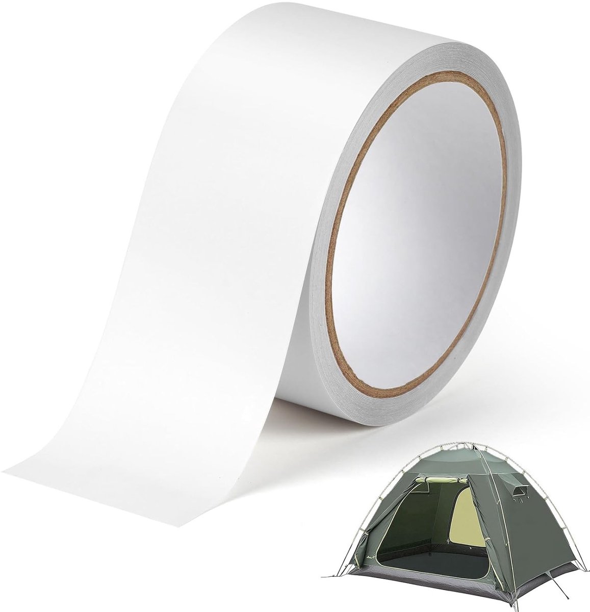 Tent Reparatietape 5cm x 7cm, Sterke Waterdichte Plakband voor Tenten, Luifels en Gazebo's, Onzichtbare Herstelpatch voor Doek en Vinyl, Ideaal voor Buitenactiviteiten