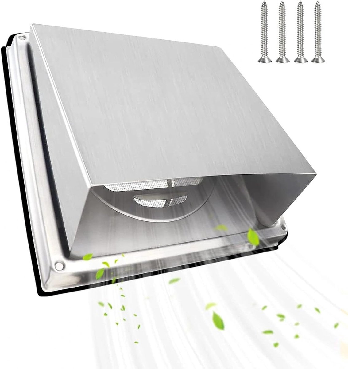 Ventilatierooster voor Badkamer met Insectenwering - 100mm Vierkant Rooster van RVS voor B