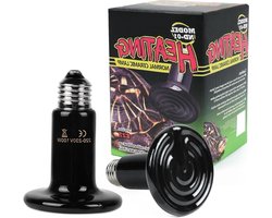 Verwarmingslamp voor Reptielen, 2 Stuks E27 100W, 220V, Infrarood, Langdurige Levensduur, Ideaal voor Hagedissen, Schildpadden en Kippen