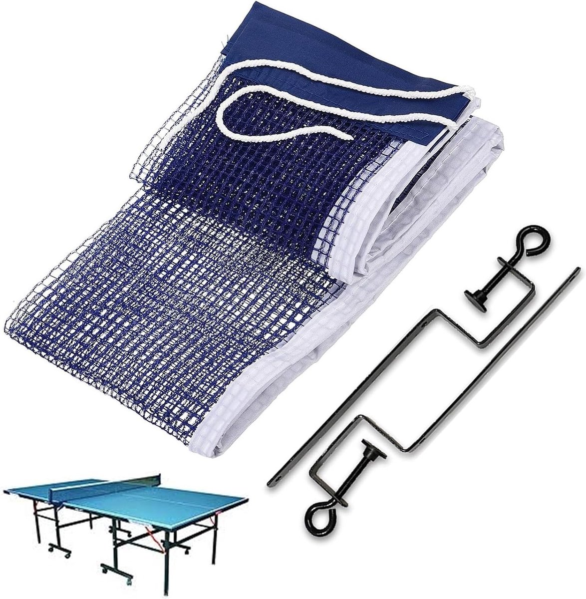 Verstelbaar en Draagbaar Tafeltennisnet voor Binnen en Buiten, Vervangnet van Nylon, 180 x 22 cm, Ideaal voor Tafeltennis Spelers