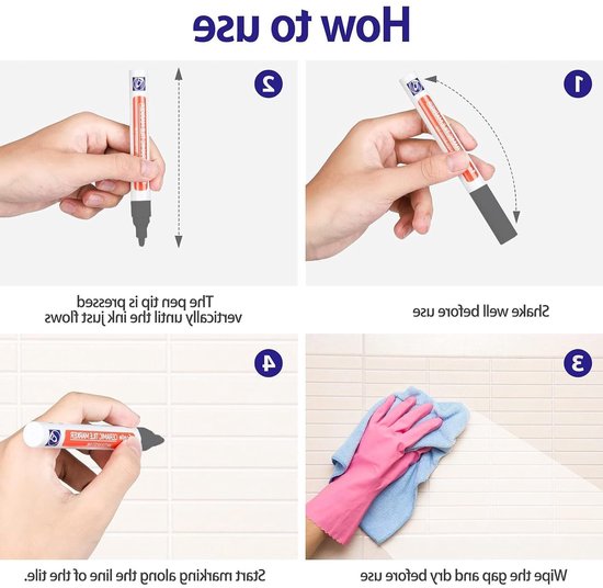 6 Stuks Grout Pen Grijs en Antraciet voor Voegenherstel, Waterdicht en Geschikt voor Tegels en Vloeren met Reservepunt — afbeelding 2