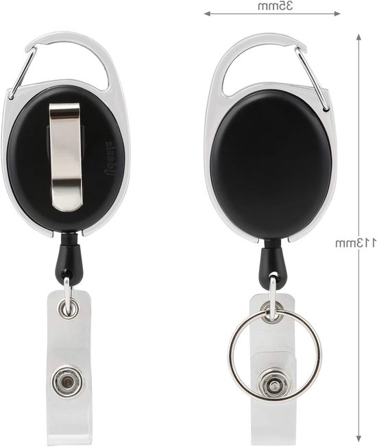Retractable Badge Holder - Metalen Reel Clip voor ID Kaarten - Set van 10 - Perfect voor Werk en Evenementen van Merkloos — afbeelding 5