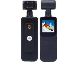 Actiecamera 40MP 4K met WiFi, 180° Draaibare Lens, 1.3 Inch HD Scherm en LED Licht voor Buitenavonturen en Reizen