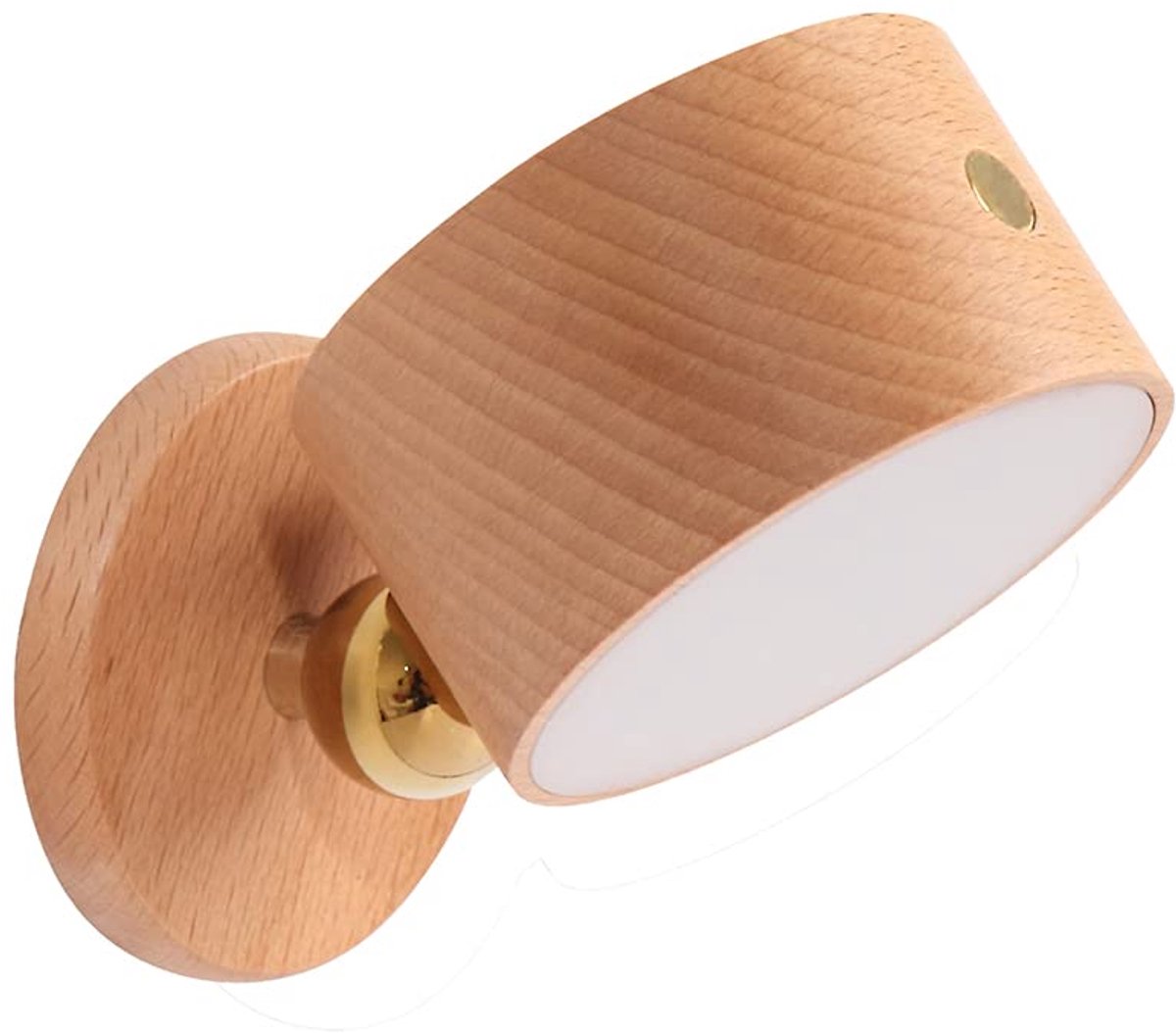carmdering - LED-leeslamp - Wandlamp - Muurlamp - Nachtlampje - Oplaadbaar, 1500 mAh, touch dimmer met geheugen - 360° draaibaar, 2-in-1 als zaklamp - 1s montage met universele tape, beschadigt muur niet - 4000K neutraal wit - Lichtbruin