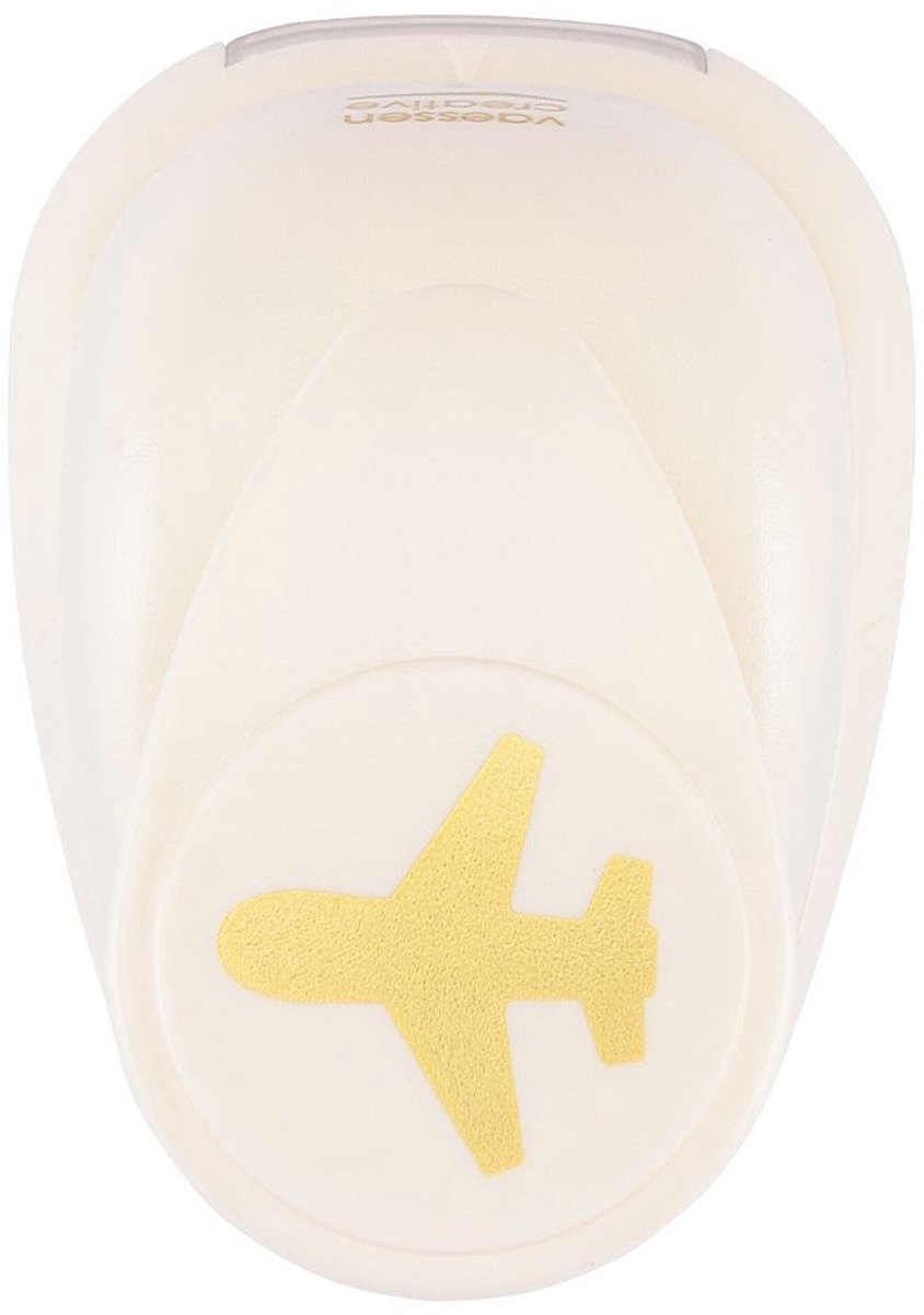 Vaessen Creative Pons - Figuurpons - Vliegtuig - 2,2 x 2,2 cm