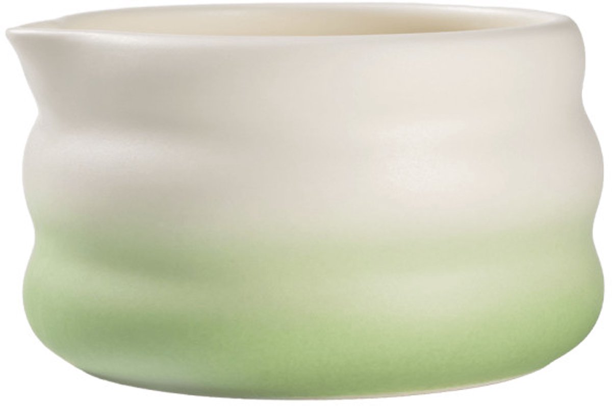 Keramische matcha kom CHiATO Chawan Mint Earth – Mint / Wit