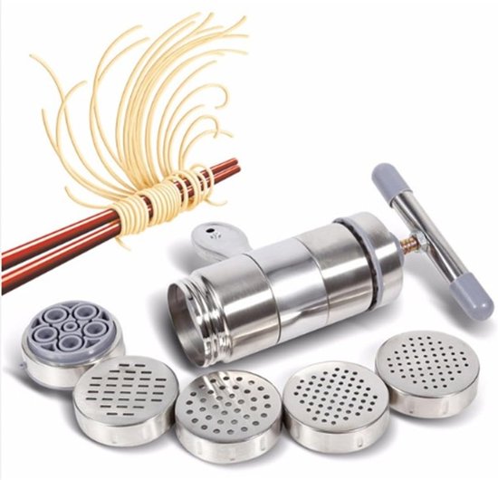 Handmatige Pastamaker voor Spaghetti en Fettuccine, RVS Noodle Press Machine met 5 Onderdelen, Ideaal Keukenhulpmiddel voor Vers Pasta Maken van Merkloos — afbeelding 5