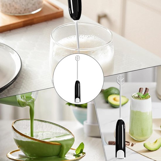 Handdrankmixer - Melkopschuimer - Dranken Mengen - UV-reinigingsfunctie - 26 cm - Zwart en Wit — afbeelding 4
