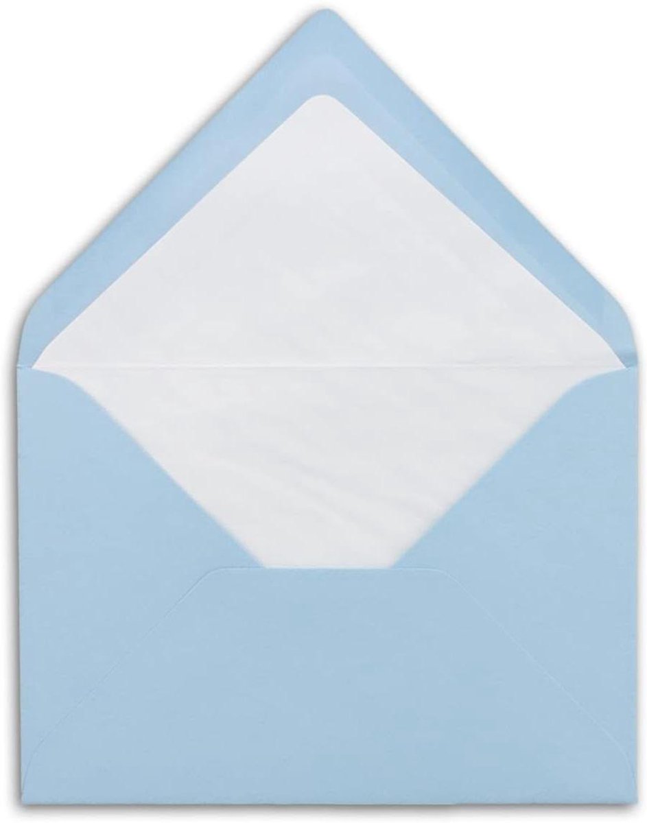DIN B6 enveloppen - Lichtblauwe kaarten - Kaarten versturen - Geribbeld papier - 1000 stuks - Lichtblauw