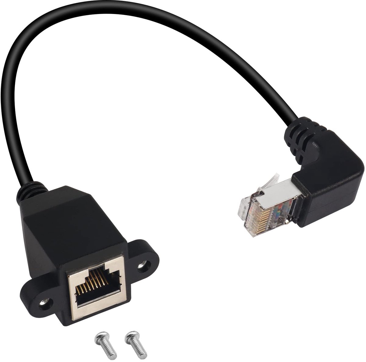 QIANRENON 90° RJ50 10P10C Panel Mount Ethernet Kabel - 30cm Cat5E