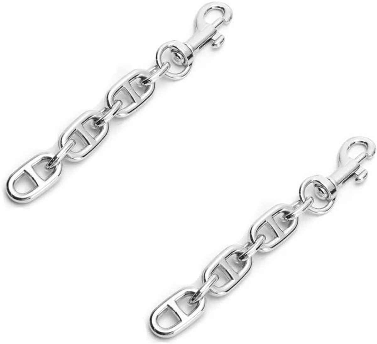 Tas Riem Extender - Ketting Verlengstuk - Tas Decoratie - Glad Metaal - 2 Stuks - Zilver