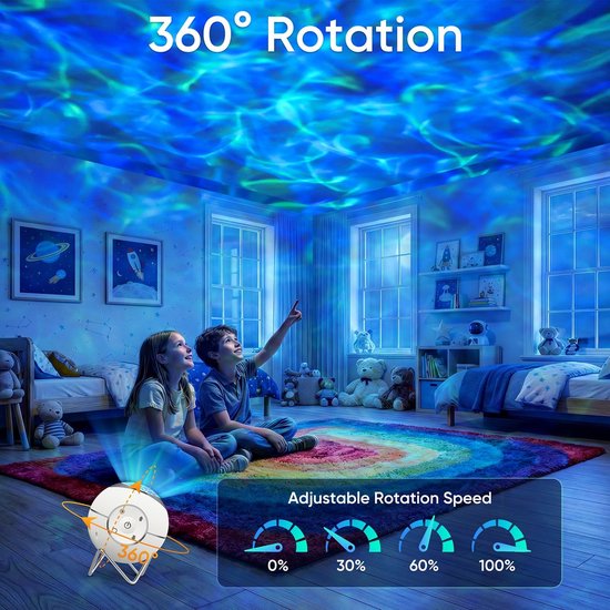 Sterren Projector - Nachtlamp Kinderen - Romantische Sfeer - Met Timer - 350 Gram - Mat Zwart — afbeelding 3