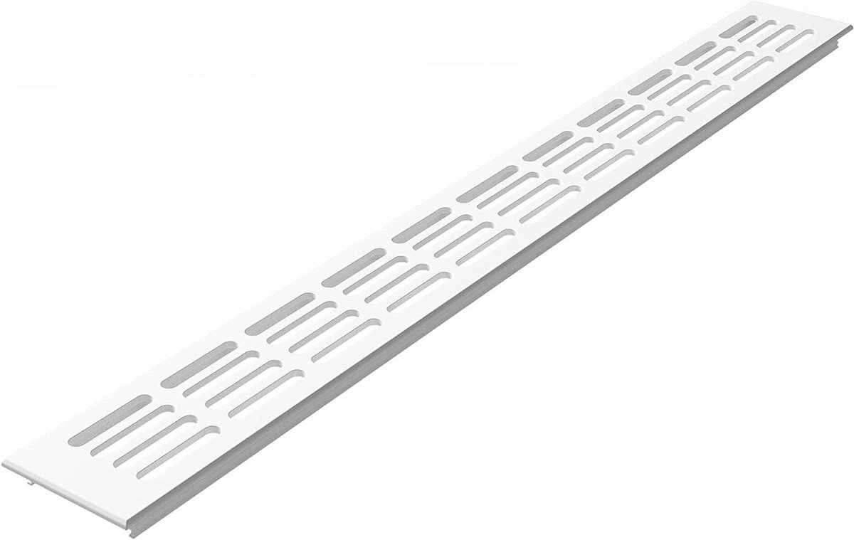 Ventilatierooster Aluminium - Deurrooster Gepoedercoat - Ruimtes Ventileren - Gepoedercoat Afwerking - 1000 mm Lengte - Wit RAL9016