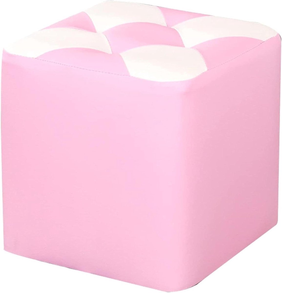 Sofa Poef Kruk - Voetenbankje Kunstleer - Ontspannen Zitten - Waterdicht & Antislip - 29x29x35cm - Paars