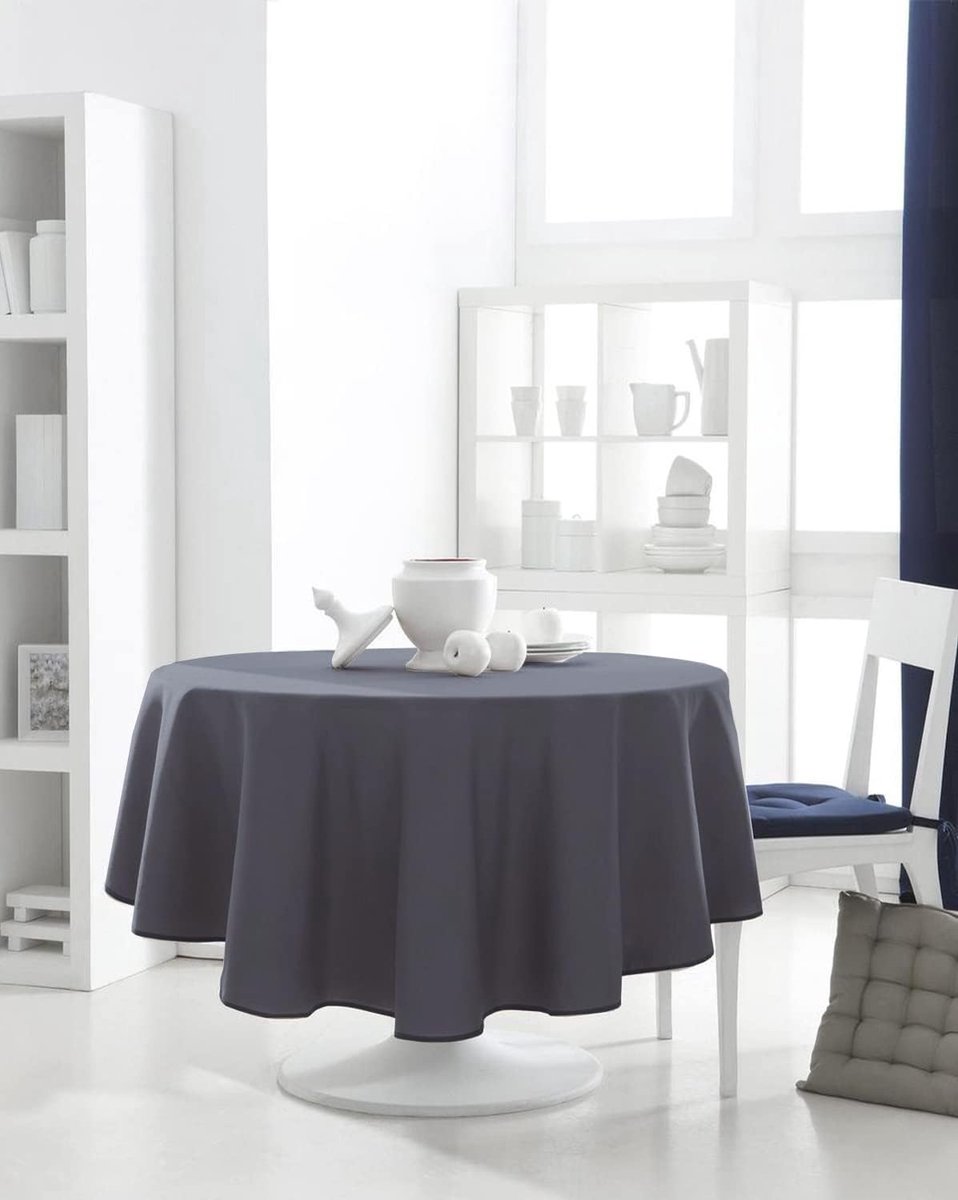 Rond Tafelkleed - Tafellaken - Eettafel Decoratie - Waterafstotend - Ø180cm - Donkerblauw
