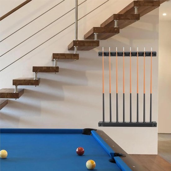 Biljartkeu Houder - Keu Rek - Speelkamer Organiseren - 8 Clips - 40.5 cm Lengte - Zwart — afbeelding 3