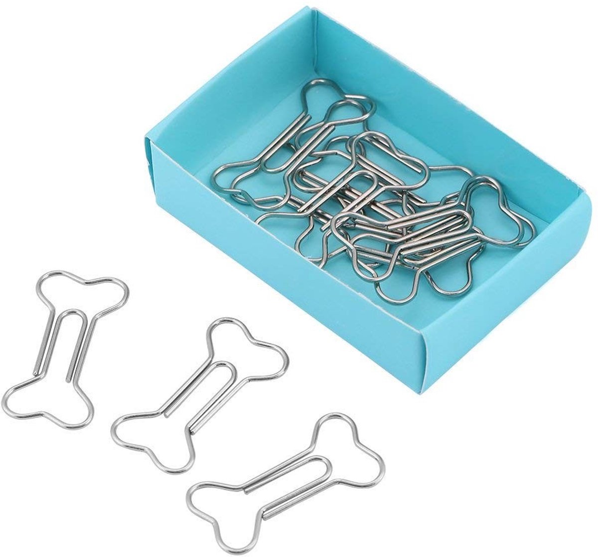 Dailygoods- Papieren Clips - 12 Stuks - Botvorm - Roestvrij Staal