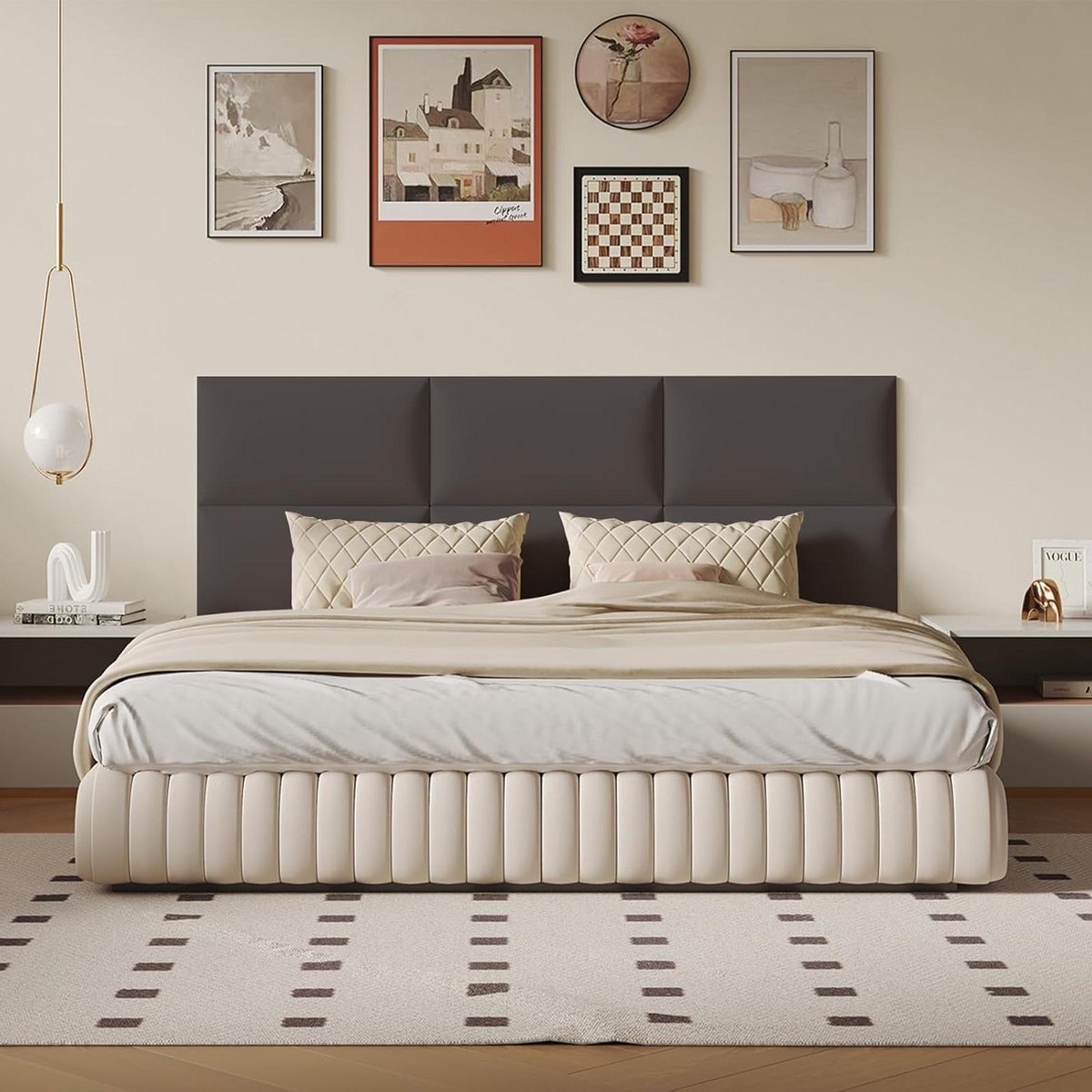 Grijs Hoofdeinde - Bed Decoratie - Slaapkamer Aankleden - Geluiddempend Gestoffeerd - 6-de