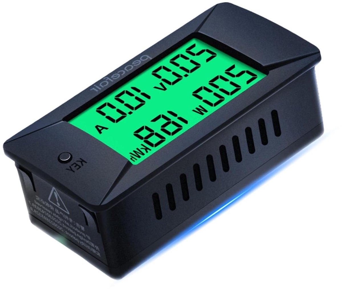 Digitale Energiemeter - Spanning Ampèremeter - Batterij Testen - Met Groen LCD - 0-300V 300A - Zwart