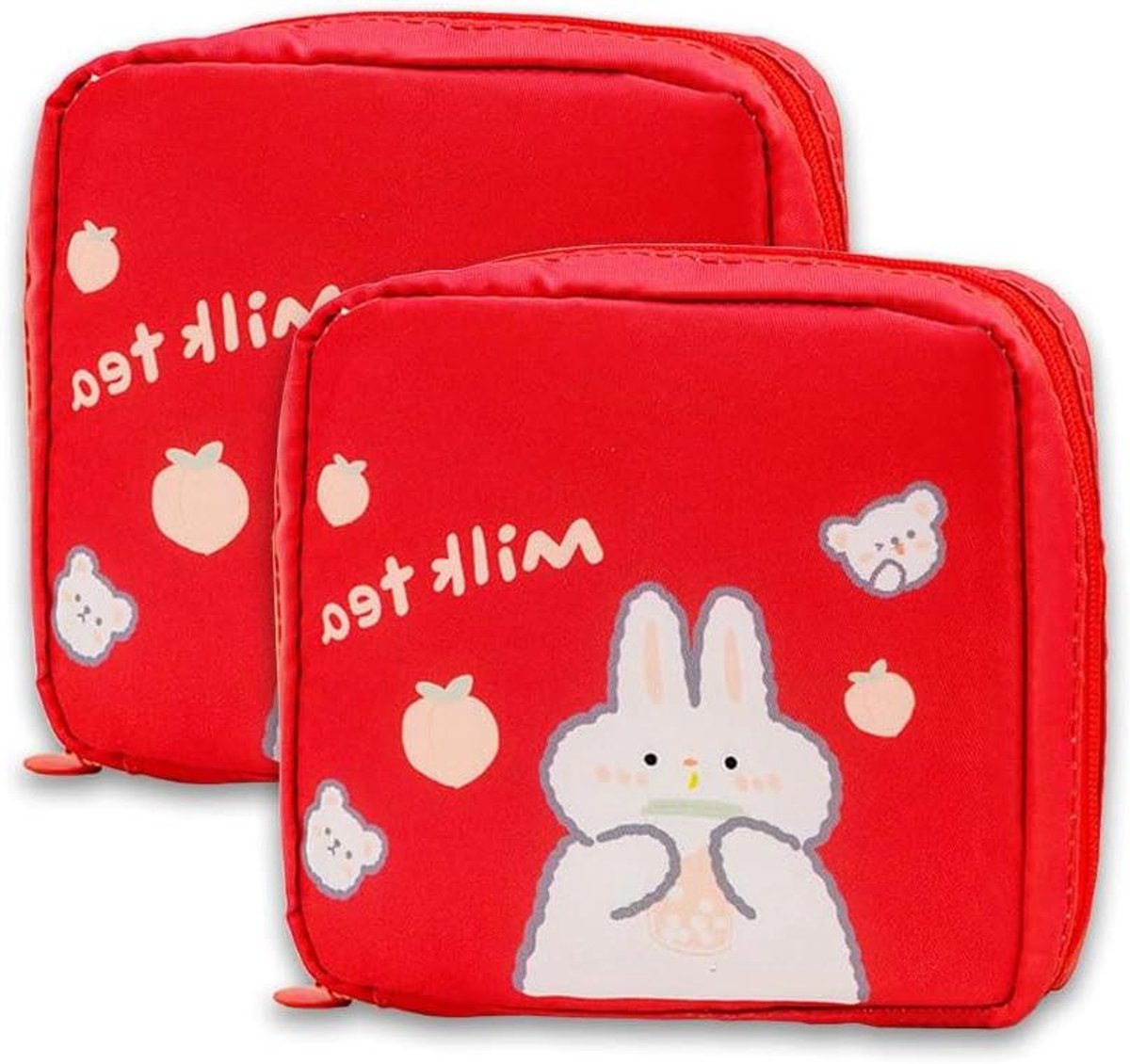Maandverband Opbergtas - Periode Tas - Veilig Opbergen - Waterdicht Oxford Doek - 2 Stuks 12x12.5cm - Blauw Navy