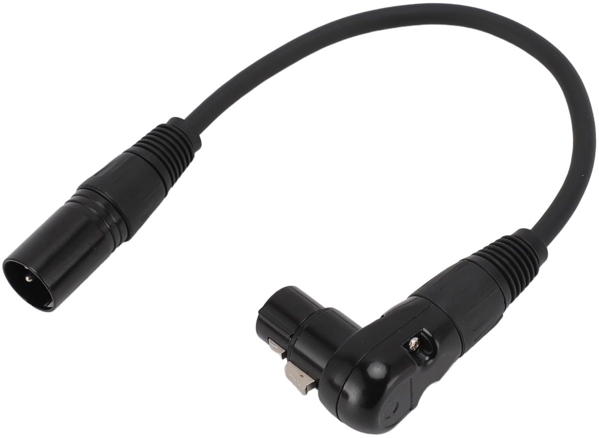 XLR Microfoon Verlengsnoer 90° Bocht - 3-Pins Verbinding voor Studio en Podium (1m)