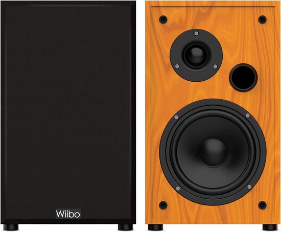 Hifi Luidsprekers - Boekenplank set - Muziek Luisteren - Diep Geluid - 22.5 x 18.5 x 30cm - Walnoot — afbeelding 3