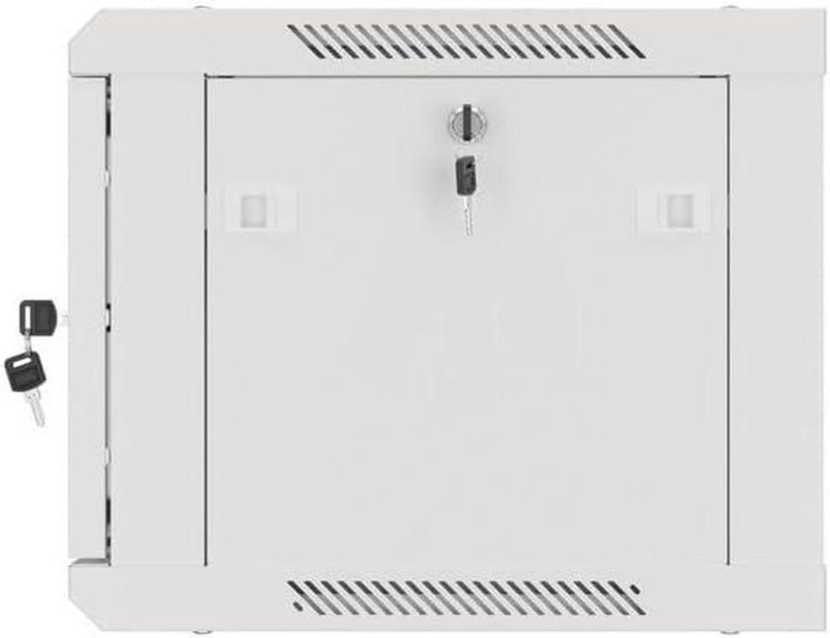 Serverkast Muurmontage - Netwerkkast 19 inch - Apparatuur Beveiligen - Met Metalen Deur - 6U 600x450mm - Grijs