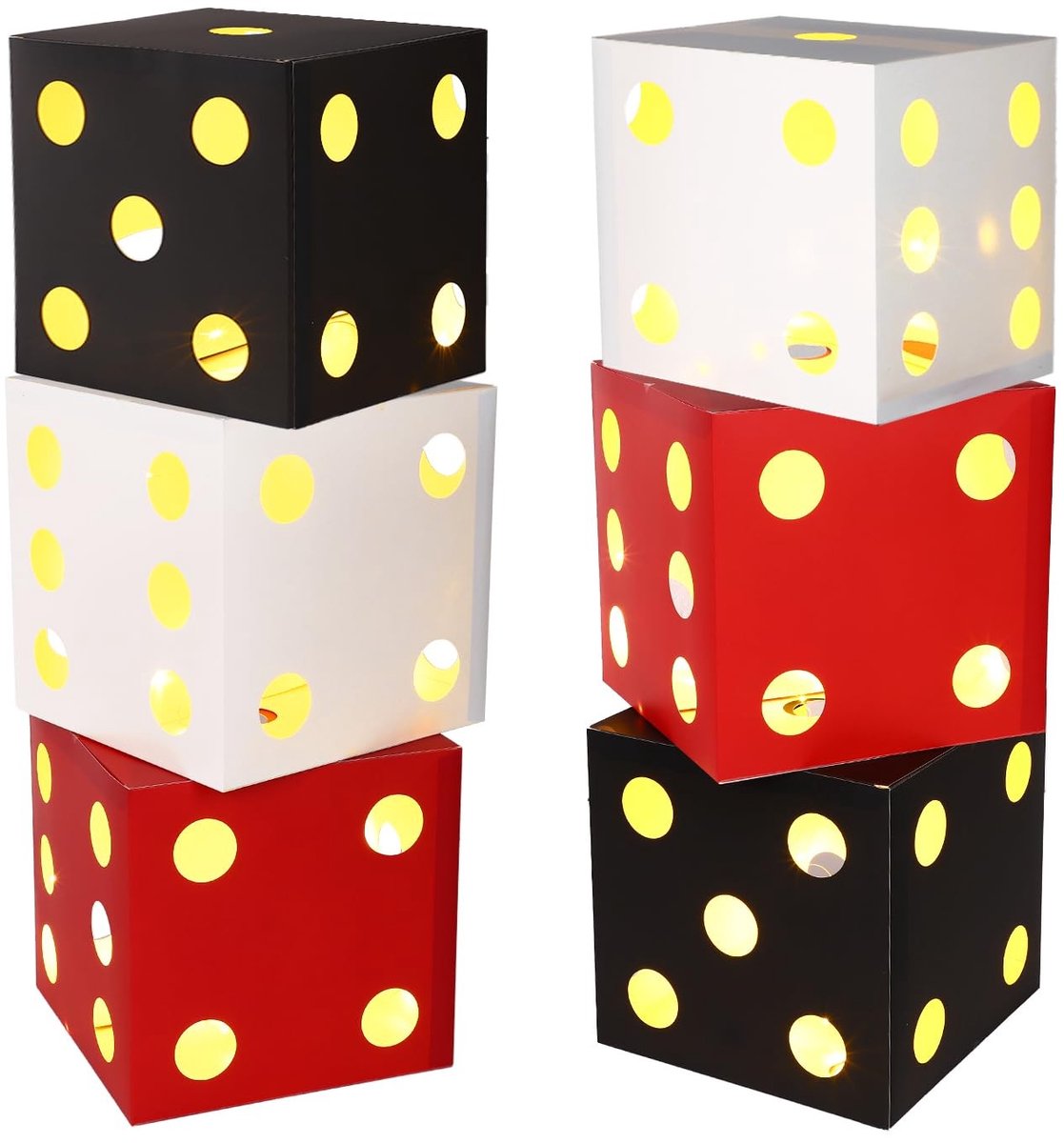 aladdien - Grote Casino Dobbelstenen - Verlichting - Perfect voor Feestjes - Las Vegas Thema - Decoratie - Geschikt voor Casino Avonden - Multi-kleur