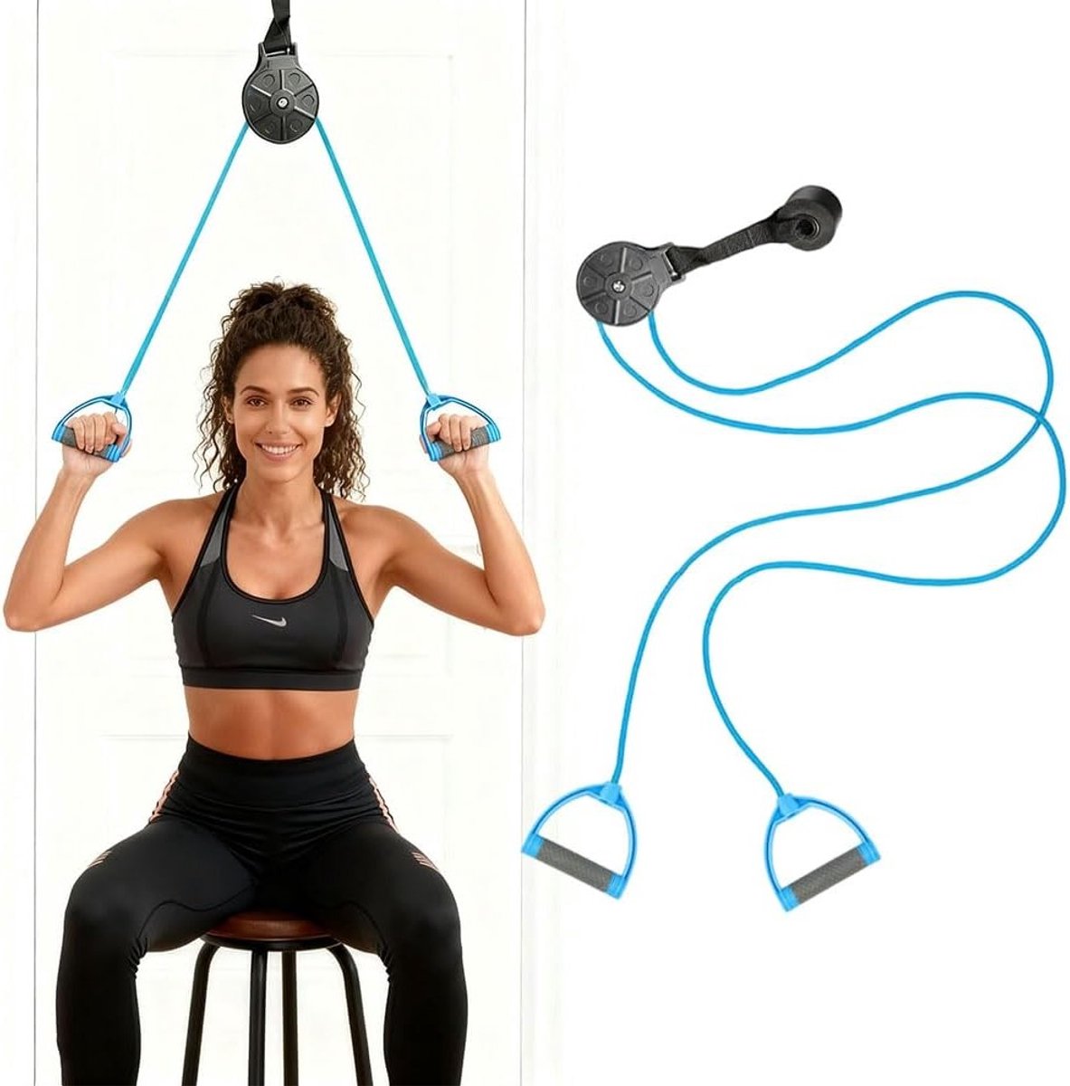Sling Trainer voor Schoudertraining, Verbeter Schoudermobiliteit met Handvatten en Bevestigingselementen