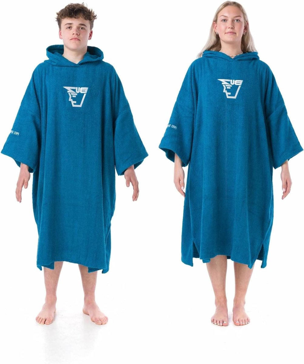 Badjas met Capuchon - Poncho Handdoek - Omkleden Strand - Zachte Katoen Terry - One Size -