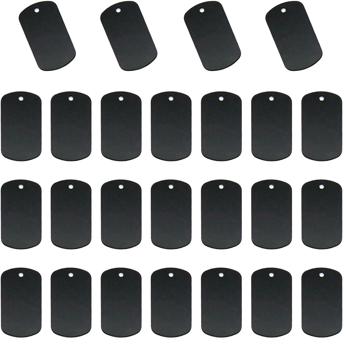 Persoonlijke Aluminium Hondenpenningen - 25 Stuks ID Tags voor Honden, Gegraveerd en Wit