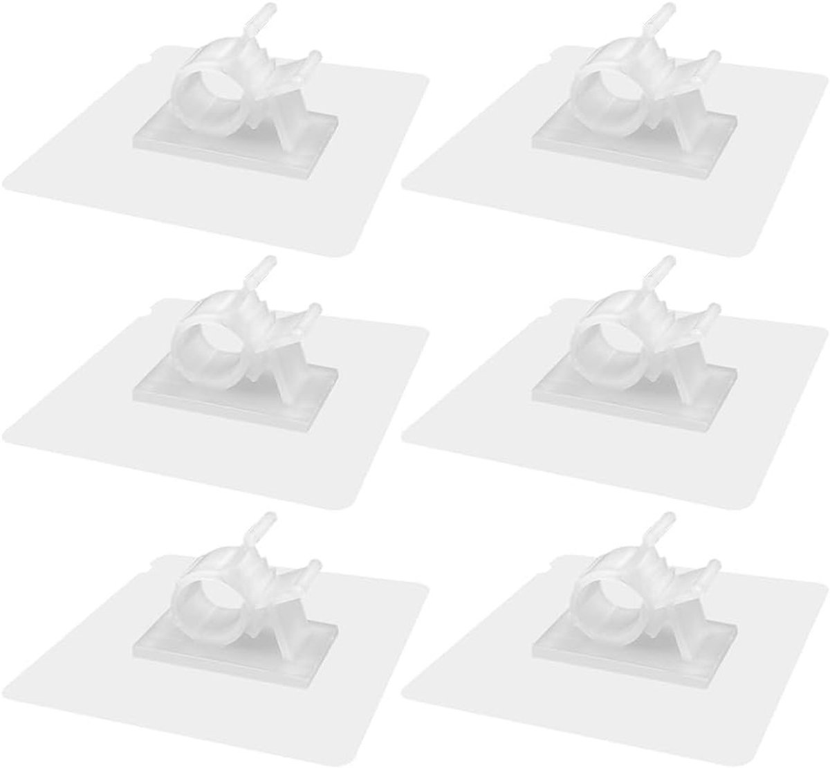 Herbruikbare kabelclips - 6 stuks, verstelbare zelfklevende kabelhouders voor een opgeruimde kabelorganisatie, geschikt voor diverse draad- en kabeldiktes (wit, 10-13MM)