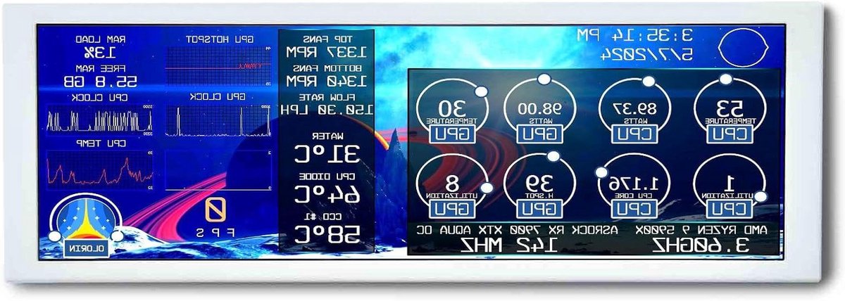 Mini Monitor - Extra Scherm - Werkruimte Uitbreiden - Langwerpig IPS Paneel - 784 inch - Wit