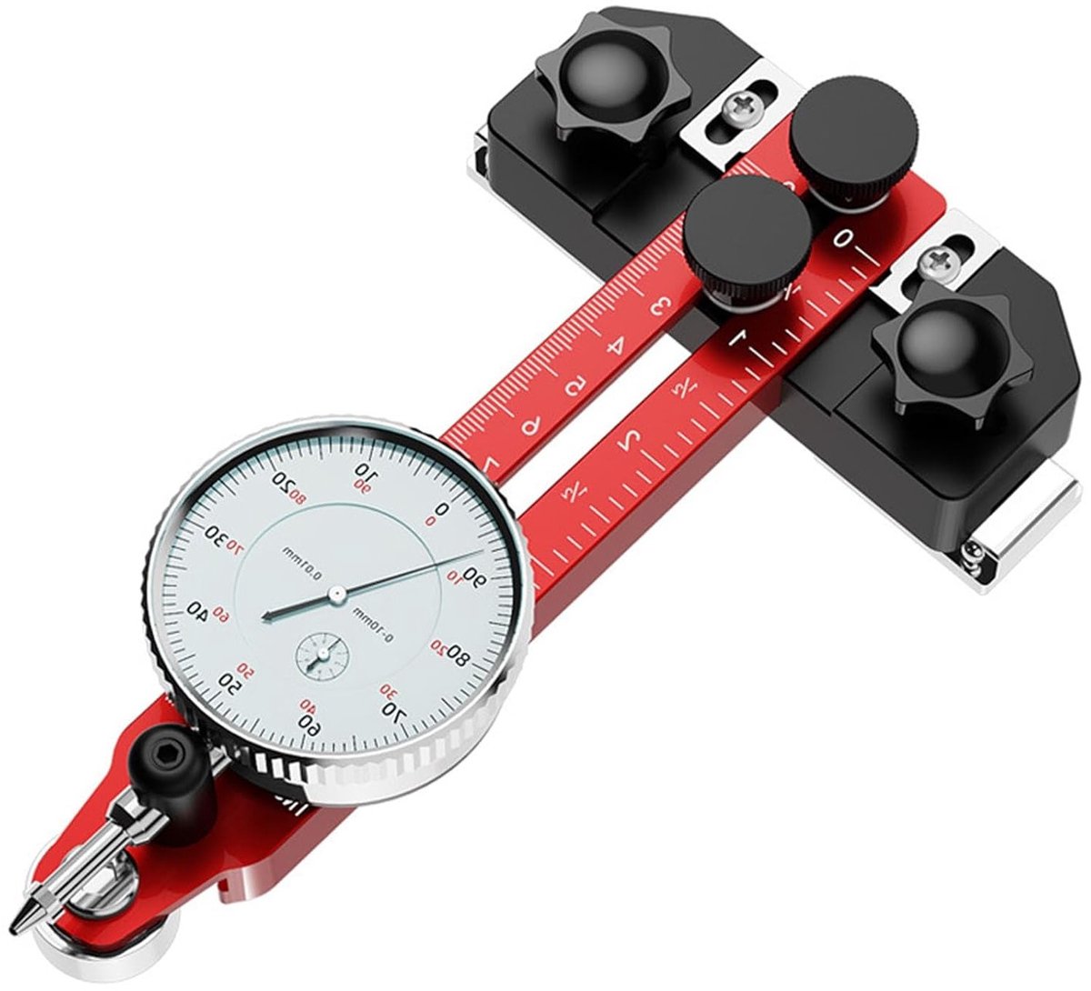 Digitale Zaagkalibrator voor Tafelzaag, 0-120mm Verstelbare Meetmeter met Wijzerplaat, Houtbewerkingsgereedschap en Accessoires voor Nauwkeurige Zaagnauwkeurigheid