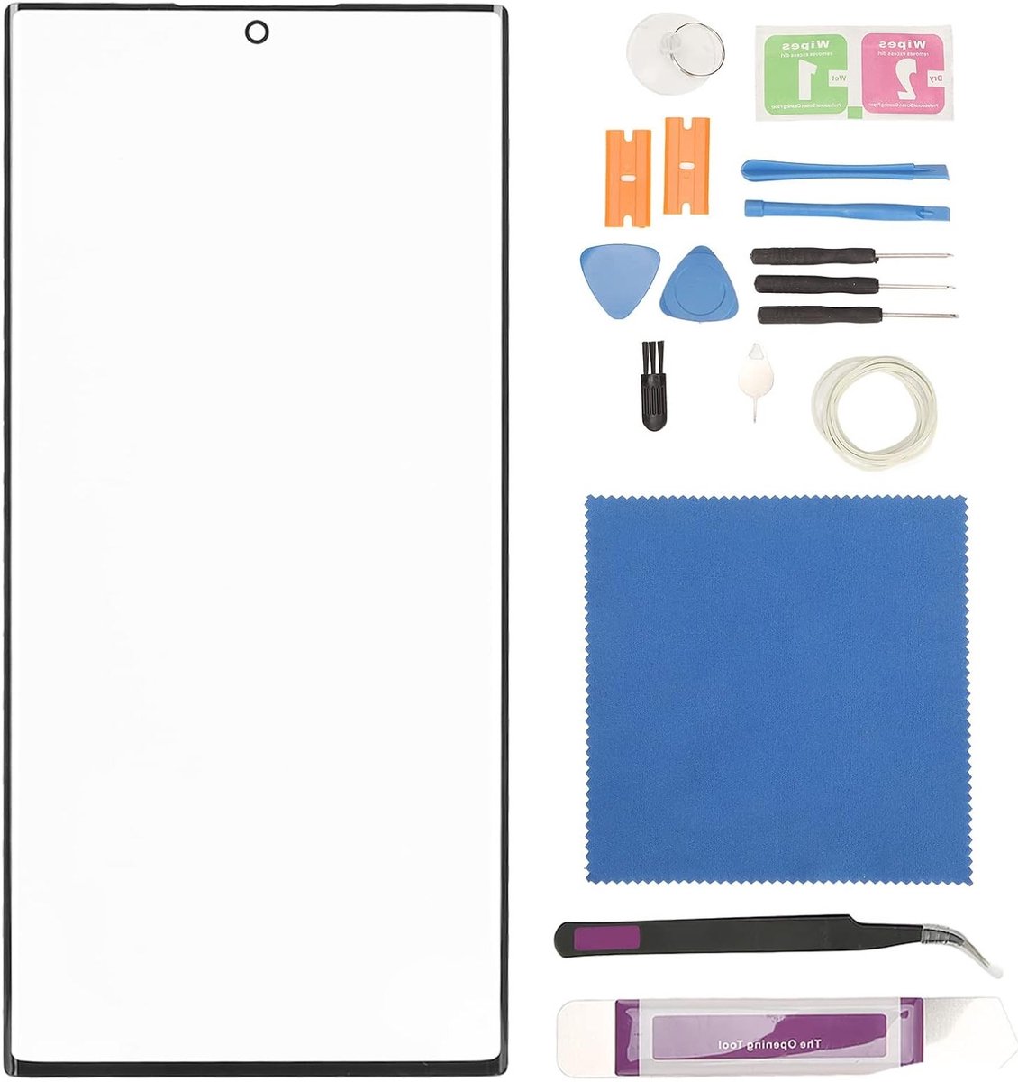 Vervangingsscherm voor S22 Ultra 5G, Volledige Set Professionele Reparatie Kits, Frontglas, Zwart, Inclusief Gereedschap en Handleiding