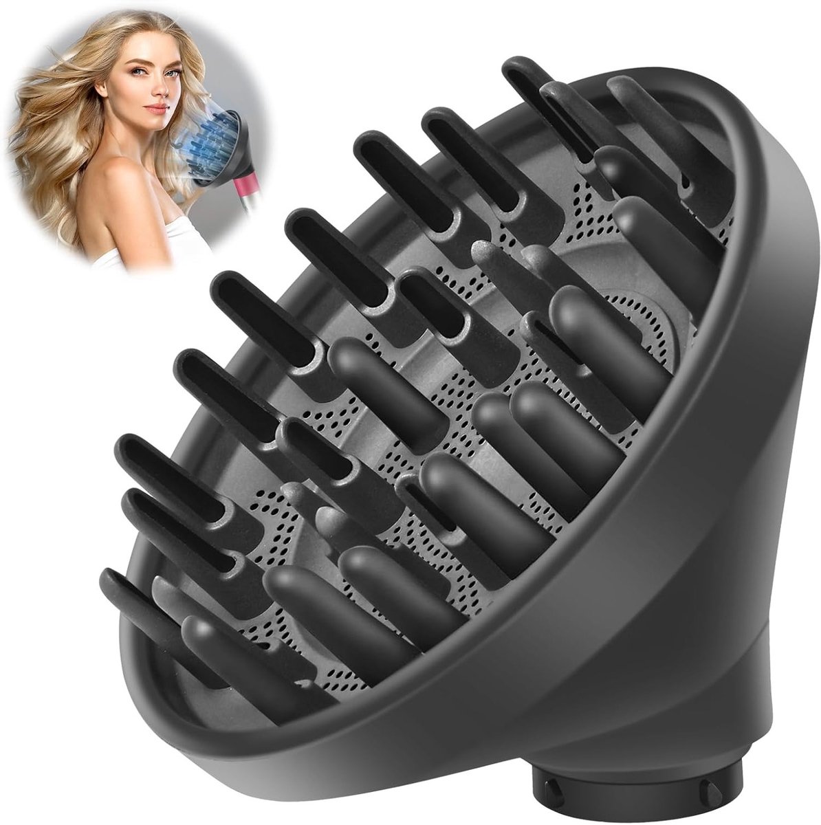 Geavanceerde Diffuser Nozzle voor Air-Wrap, Ideaal voor Krullen en Haarstyling, Geschikt voor Haarföhn en Stylingtools