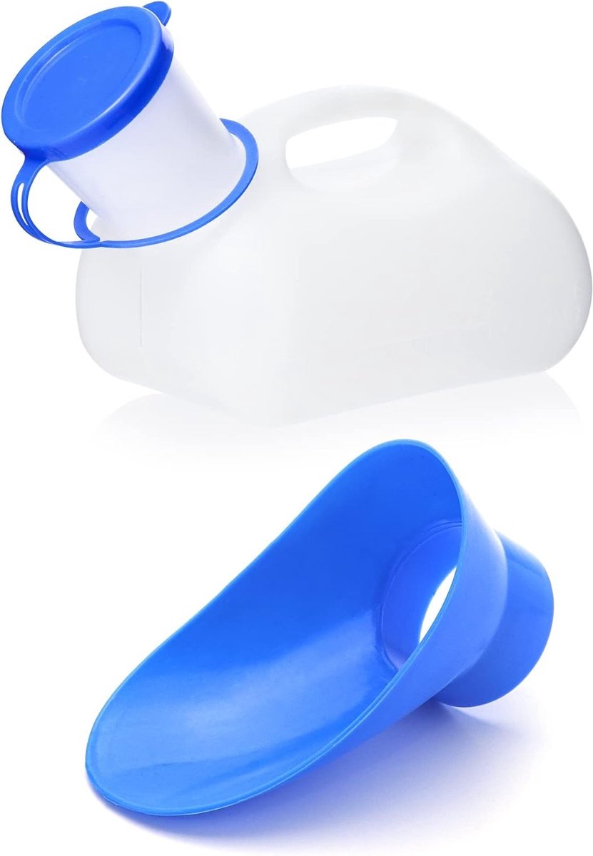 1000ml Portable Urinefles voor Mannen en Vrouwen, Ideaal voor Kamperen, Reizen en Buitenactiviteiten, Met Deksel en Handig Ontwerp